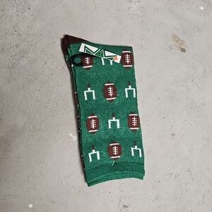Nwt Green Football Pattern Socks